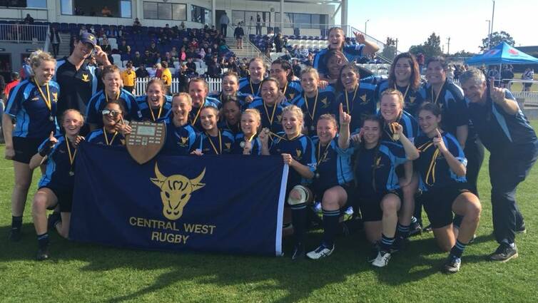 CHAMPIONS: Central West celebrate their stunning NSW Country Rugby Union Women's Championship win, in which they didn't concede a point. Photo: SAMANTHA NEWSAM