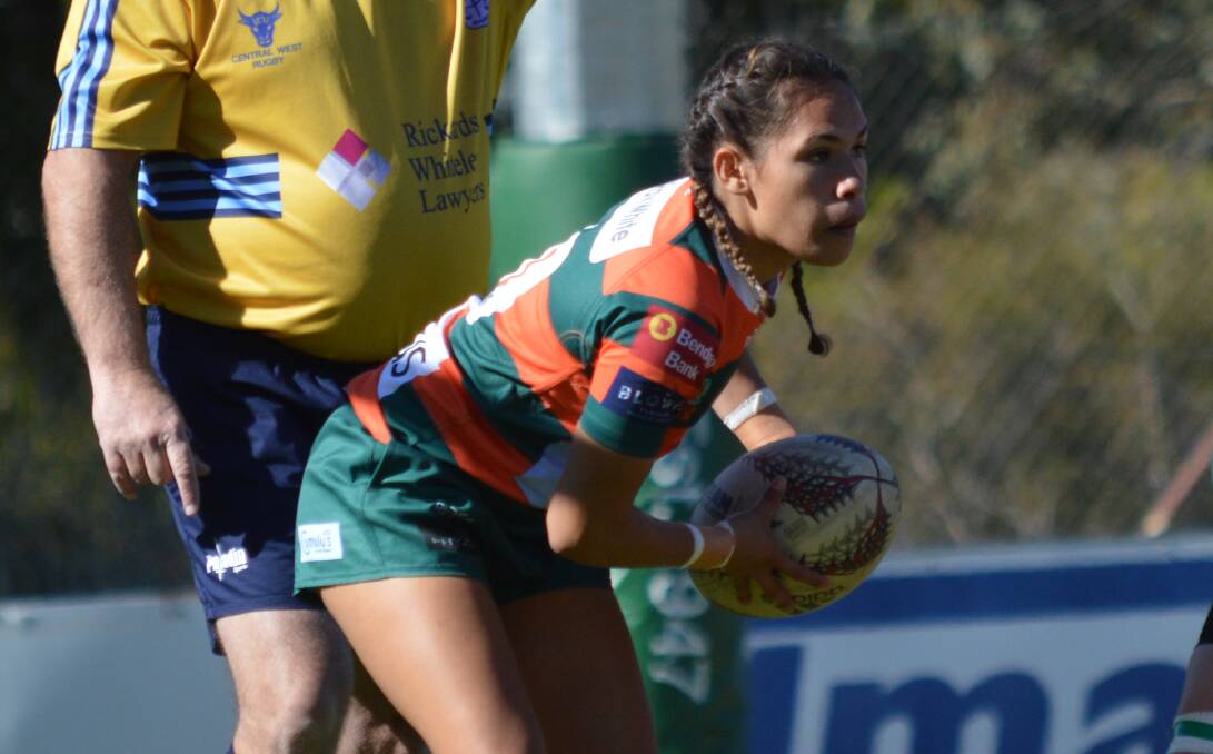 DOUBLE TROUBLE: Courtney Currie scored a brace for Orange City on the weekend, but her improving side still suffered a convincing loss to Cowra. Photo: MATT FINDLAY