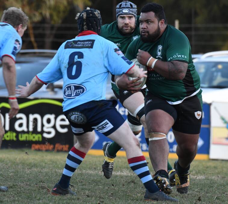 BARNSTORMING: In his first top grade start of 2019 Nas Havealeta was excellent, leading the greens' powerful scrum. Photo: JUDE KEOGH