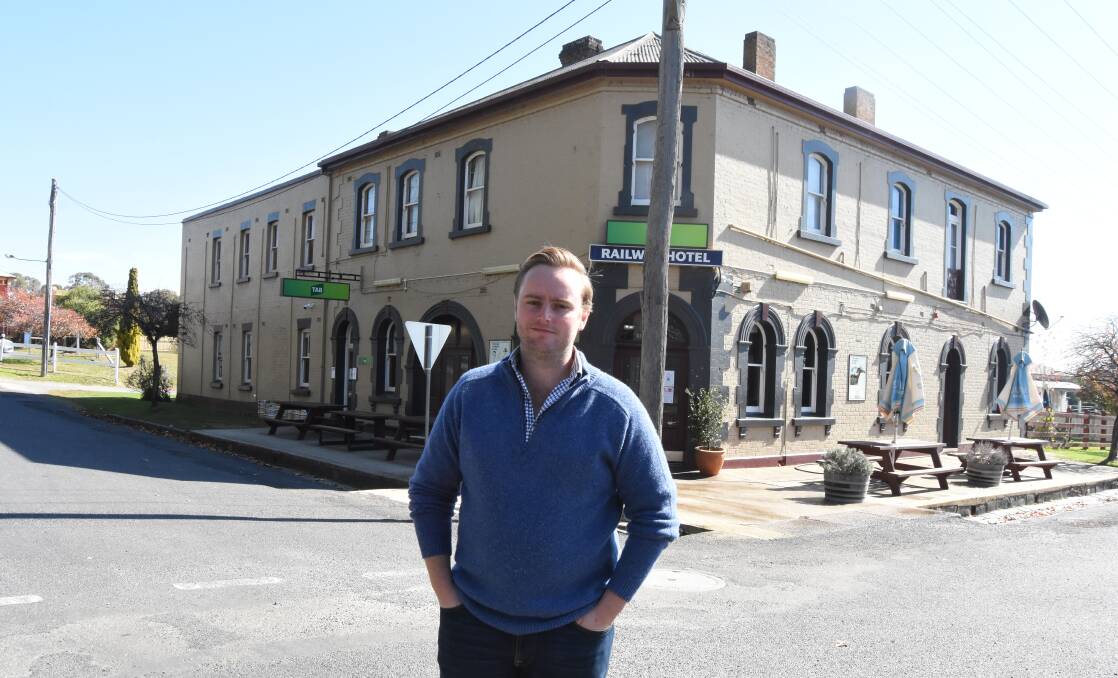 NEW ERA: Ben Cochrane outside the historic Railway Hotel in Millthorpe, which started life as the Family Hotel in 1898. Photo: MARK LOGAN