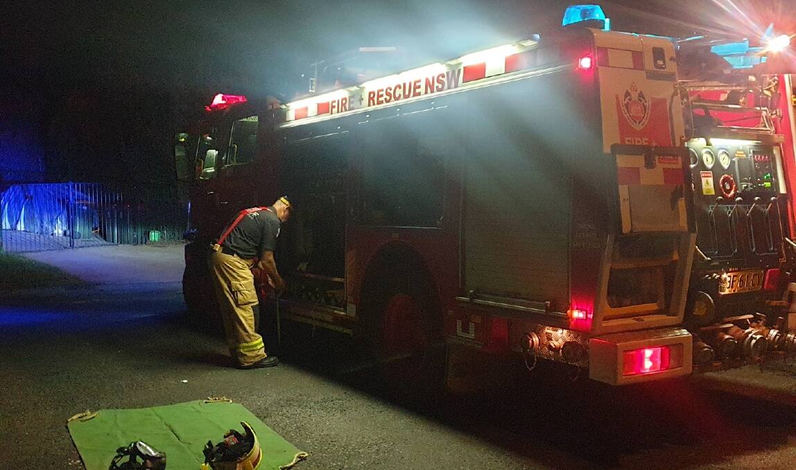 SAVING LIVES: Blayney firefighters respond to reports of a potential house fire on Thursday night. Photo: KEITH KEARNEY