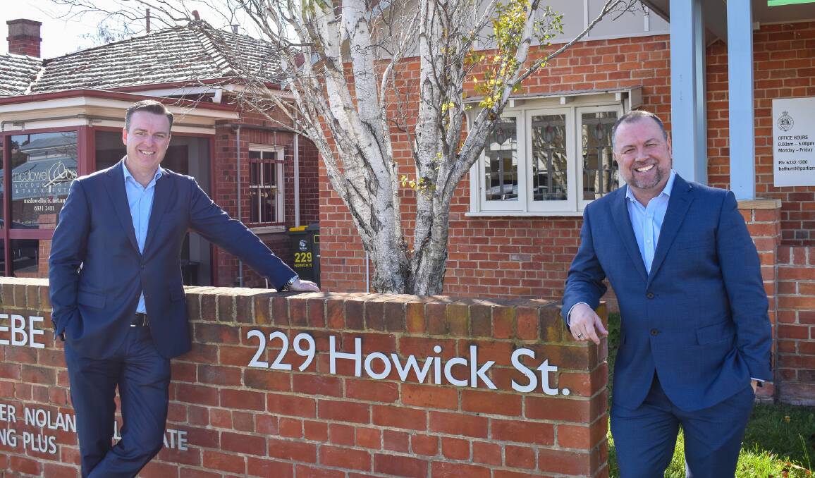 SITE SEEING: VERTO chairman Andrew Abel and CEO Ron Maxwell outside the commercial property the organisation has bought.