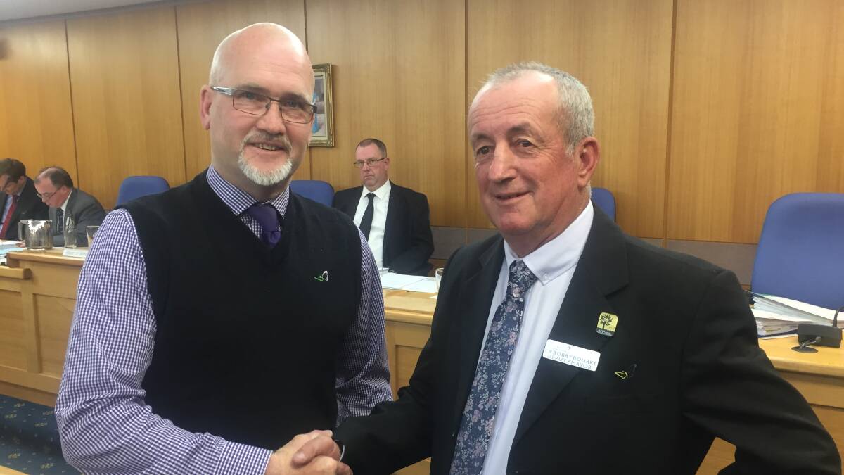 EXPERIENCE: Deputy mayor Ian North and newly-elected mayor Bobby Bourke.