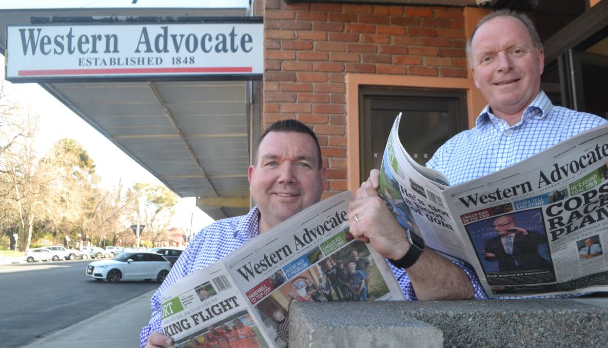 NEW ERA: Western Advocate editor Murray Nicholls and advertising sales manager Nils Gustafson.