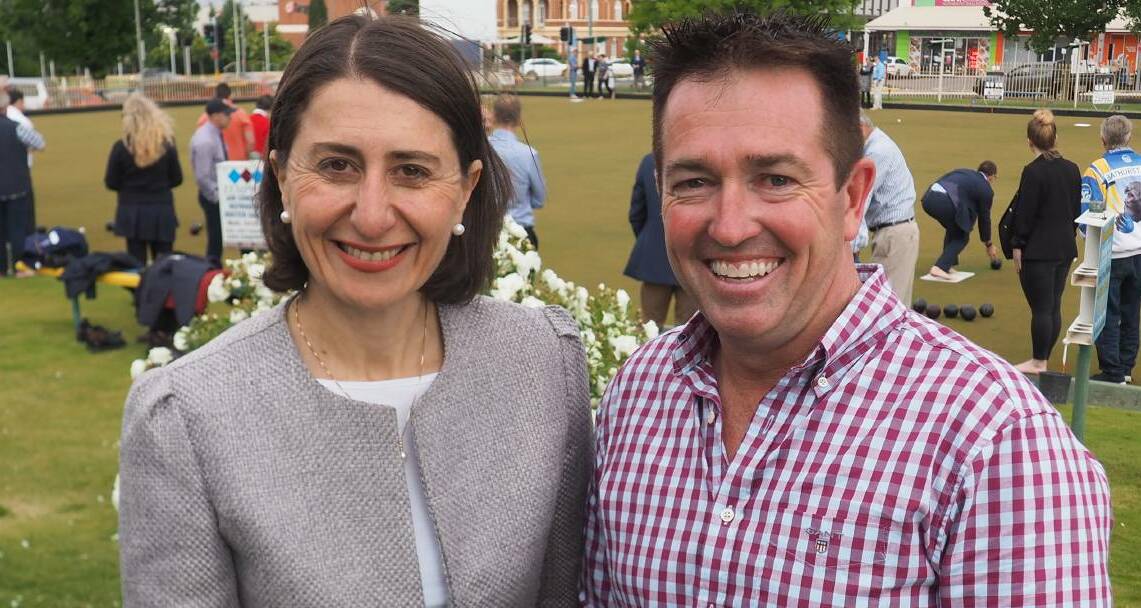 Premier Gladys Berejiklian and Bathurst MP Paul Toole during a community cabinet meeting in Bathurst in 2018.