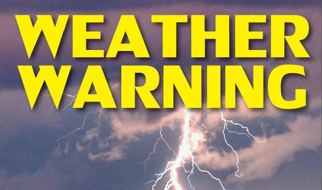 Weather warning for thunderstorms, hail and heavy rainfall