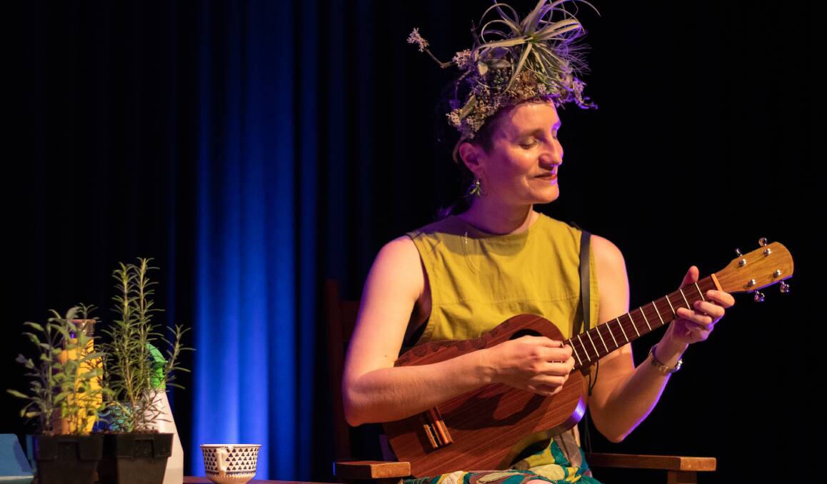 PERFORMER: Alice Blackwood on stage at the Bathurst Memorial Entertainment Centre during her one-woman show, In Breath. Photo: BEN HARRIS