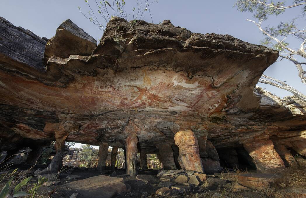ANCIENT: Nawarla Gabarnmang is an archaeological and rock art site in south-western Arnhem Land. Habitation of the site has been dated to at least 44,000 years ago. Photo: JOHN GOLLINGS, supplied by Cowra Regional Art Gallery.