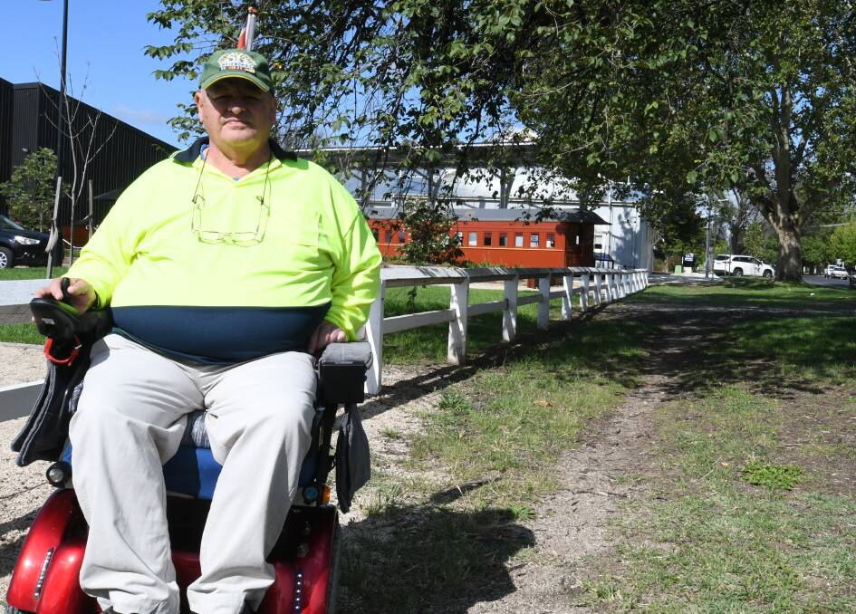 SPEAKING OUT: Disability advocate Bob Triming, pictured outside the Bathurst Rail Museum in March, has issued a belated thank you to Bathurst Regional Council.