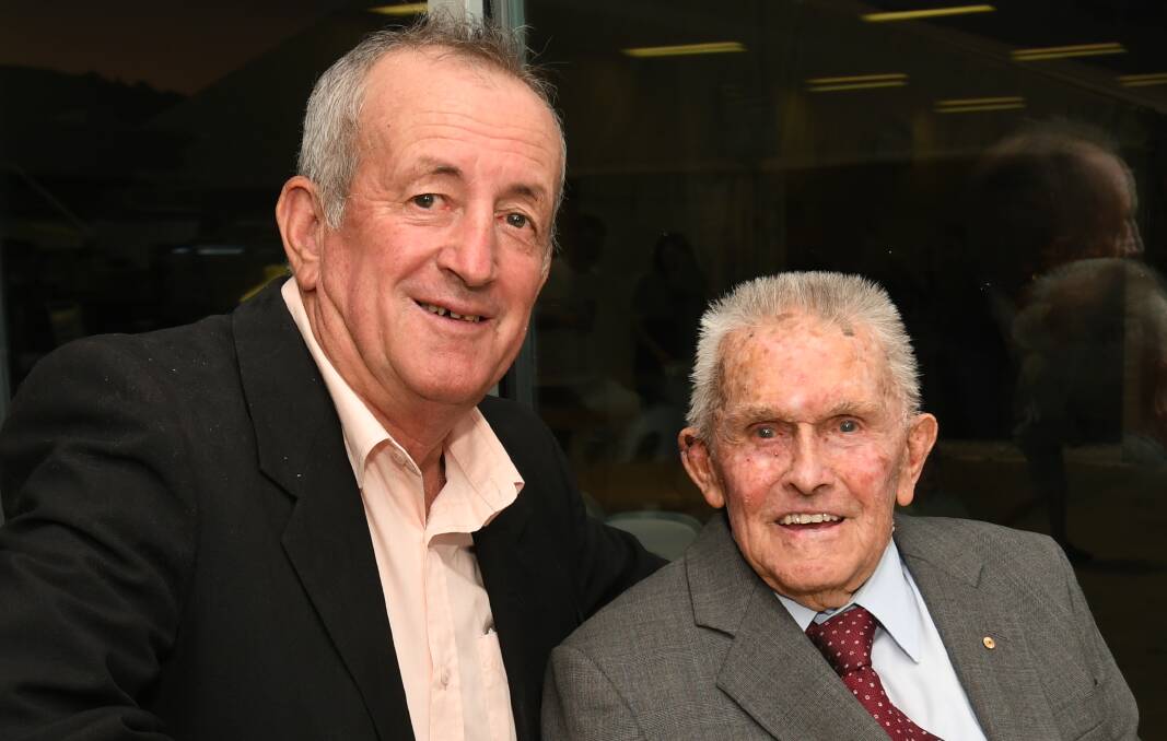 FAREWELL: Mayor Bobby Bourke and harness racing legend, the late AD Turnbull. Photo: FILE