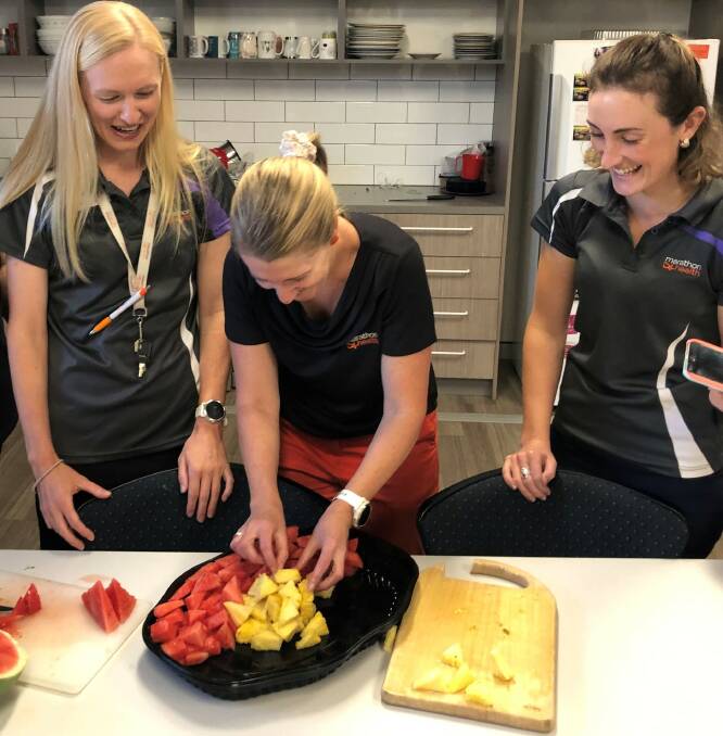 FOOD FOR THOUGHT: Marathon Health diabetes educator Anna Blackie, portfolio manager of health and wellbeing Shellie Burgess and dietitian Anna Winter.