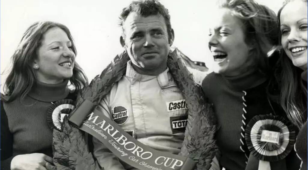 GLORY DAYS: Bob Jane after winning the 1972 Australian Touring Car Championship. Photo: SUPPLIED