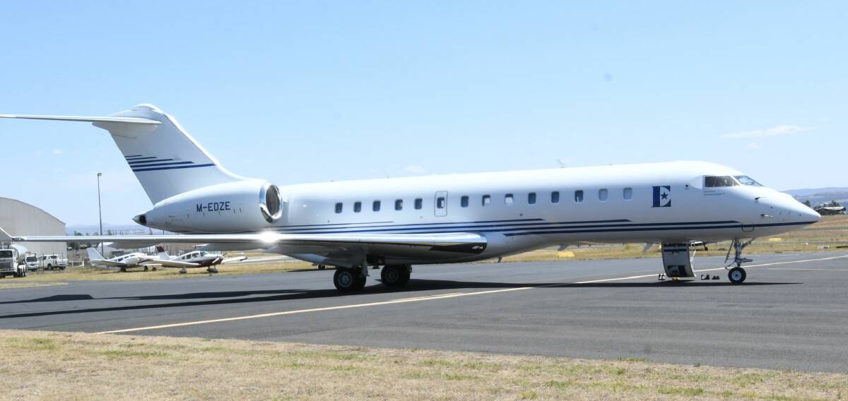 Sir Elton's jet at Bathurst Airport this afternoon.