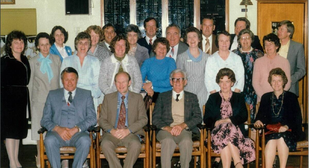 TOGETHER AGAIN: The Bathurst High School Class of '53 [and friends] at their seventh reunion held at the Bathurst Golf Club in August 1982.