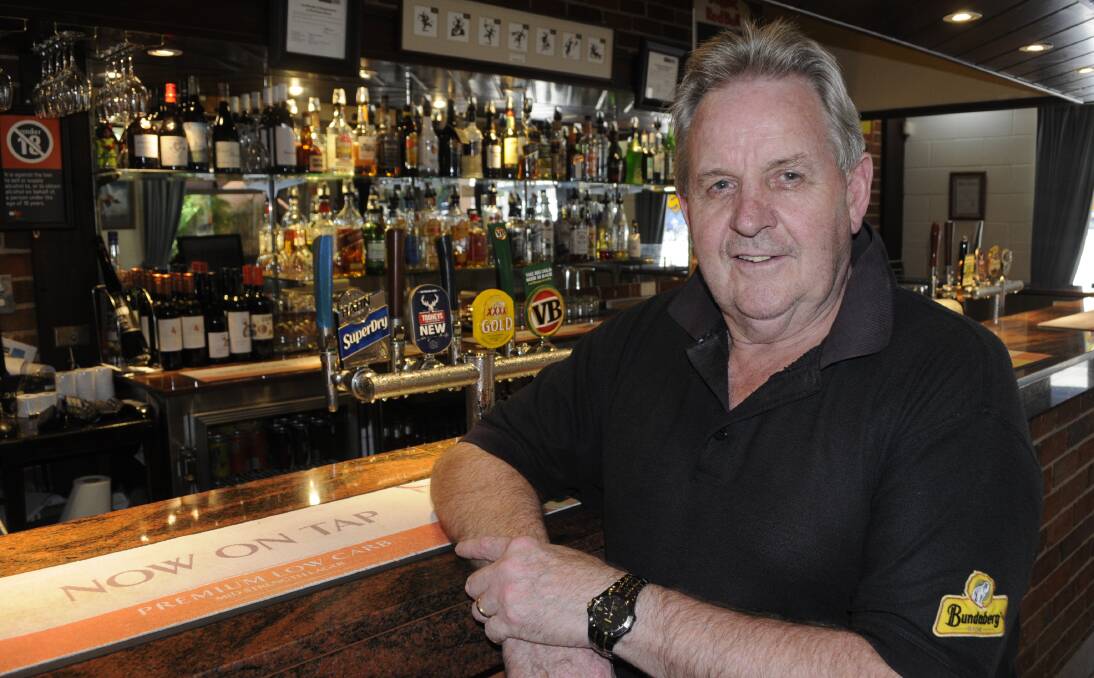 TAYLOR MADE: Robert "Stumpy" Taylor, pictured at the bar of the Dudley Hotel in 2016, will lead a five-member ticket at the Bathurst Regional Council election in September. Photo: CHRIS SEABROOK