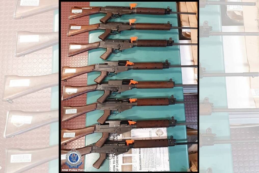 IN THE GUN: The eight rifles handed in to Chifley Police District officers. Photo: NSW POLICE