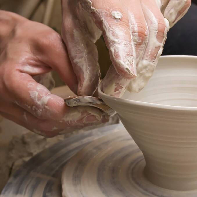 GOING POTTY: Learn how to throw a pot by signing up for ceramics at TAFE with Central West artist Bridget Thomas. Photo : SUPPLIED