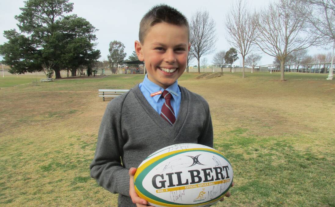RUGBY STAR: Holy Family Year 6 student James Pucci.