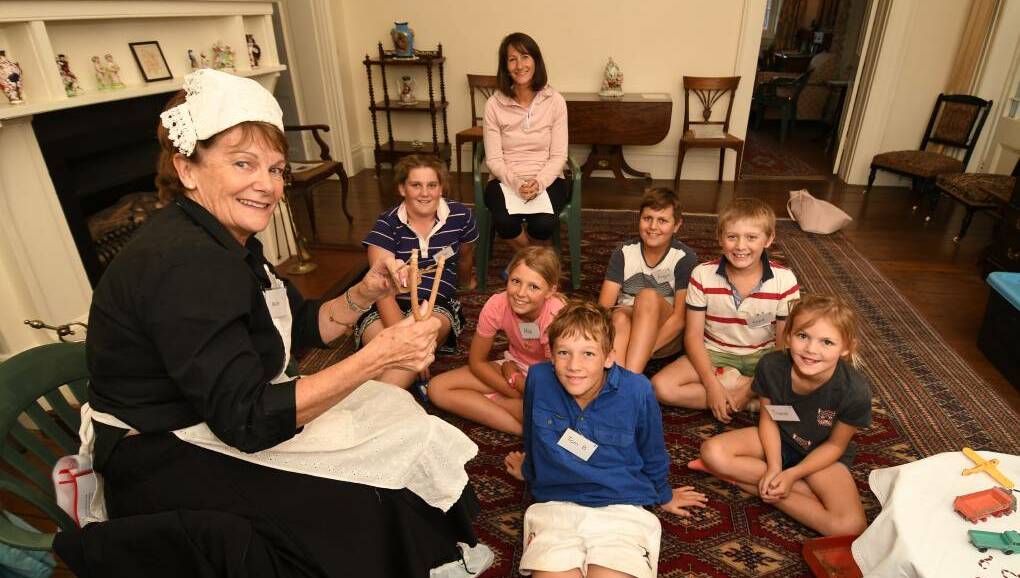 HISTORY LESSON: Miss Traill's House volunteer Wendy Fraser in character presenting to students from Spring Ridge Public School, near Quirindi, last year.