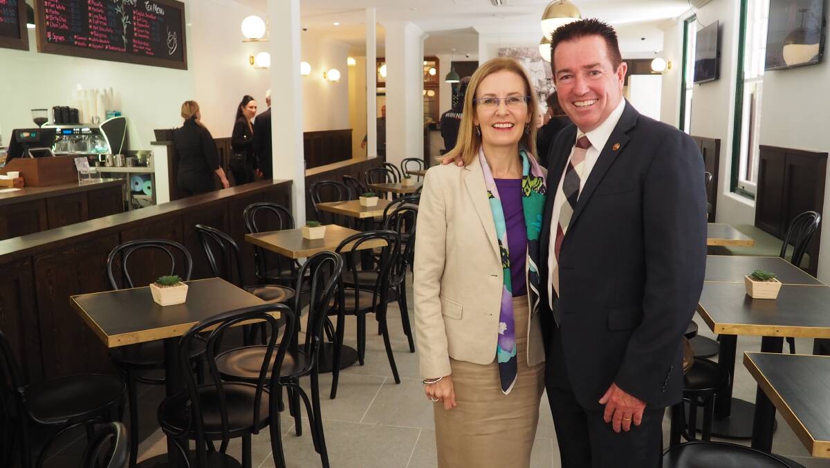 RENOVATION: Heritage Minister Gabrielle Upton and Bathurst MP Paul Toole iinside the revamped Jenolan Caves House café on Tuesday. Photo: SUPPLIED
