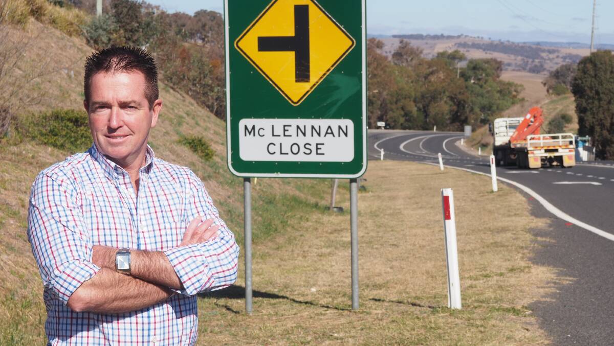 HIT THE ROAD: Bathurst MP Paul Toole near the section of Mid Western Highway that will receive a $250,000 safety upgrade. Photo: SUPPLIED