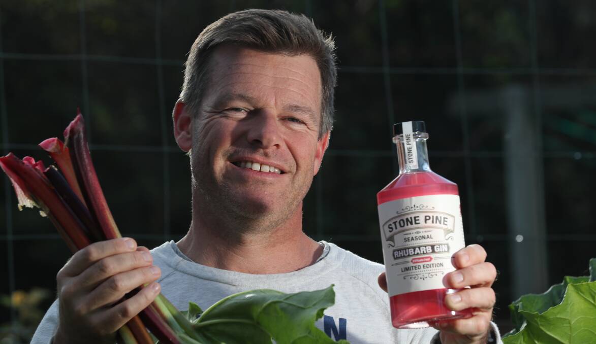CHEERS: Ian Glen from Stone Pine Distillery has incorporated rhubarb into his latest seasonal offering. Photo: PHIL BLATCH