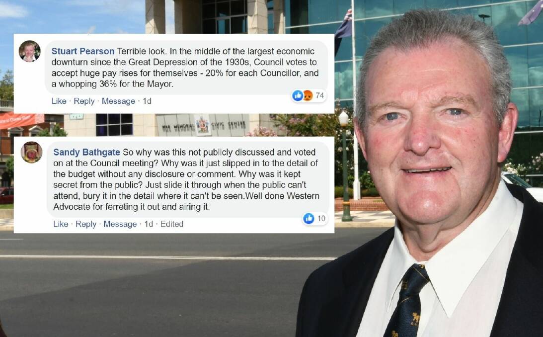 WAR OF WORDS: Bathurst resident and intending council candidate Stuart Pearson (main image) and (insets) Facebook posts by Mr Pearson and Sandy Bathgate.