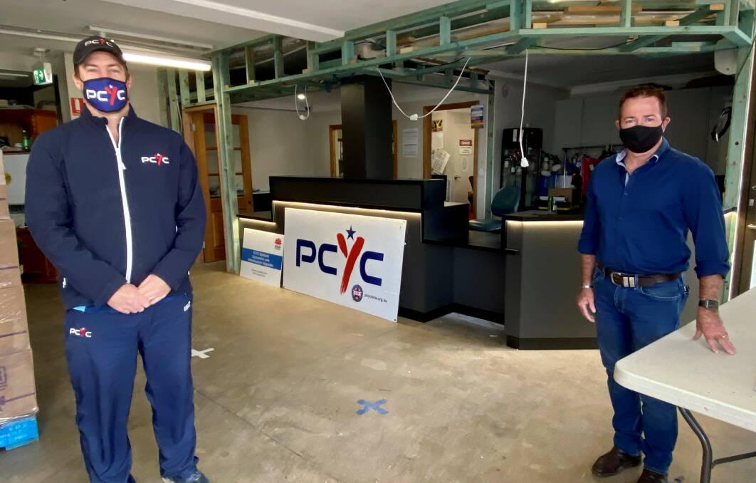 RENOVATIONS: Member for Bathurst Paul Toole, right, with PCYC Bathurst manager David Hitchick at the club where major front-of-house renovations are taking place.