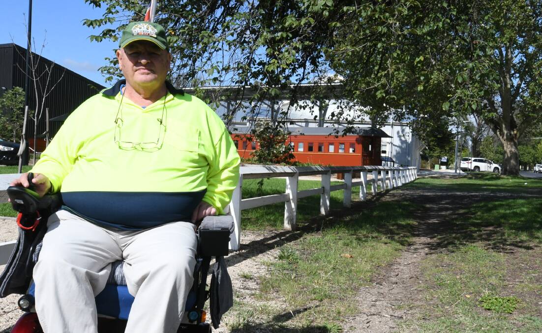 DISAPPOINTED: Access advocate Bob Triming wants to see a footpath leading to the new Bathurst Rail Museum.