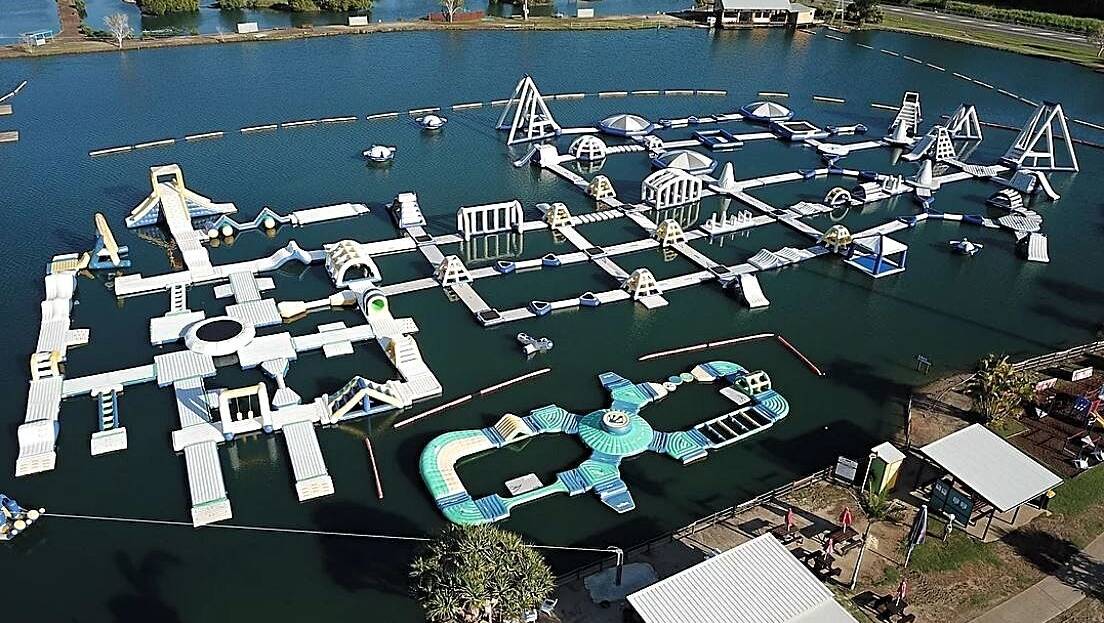FUN ON THE WATER: The investors wanting to build an aqua park in Bathurst say it would be similar to one of their other parks (pictured) at Bli Bli, in Queensland. 