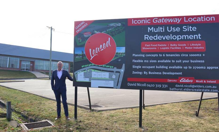 LEASED: David Nicoll from Elders Nicoll and Ireland outside the former Harvey Norman site, set to become a home for Total Tools.