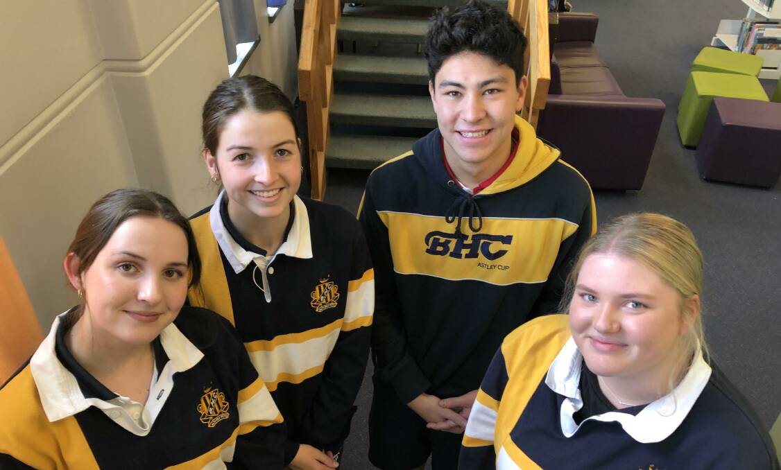 BIG DECISION: Denison College (Bathurst High) students Sabine Trevillion, Chiara Bicanic, Toma Curry and Katy Beuzeville are weighing up their options for next year. Photo: SUPPLIED