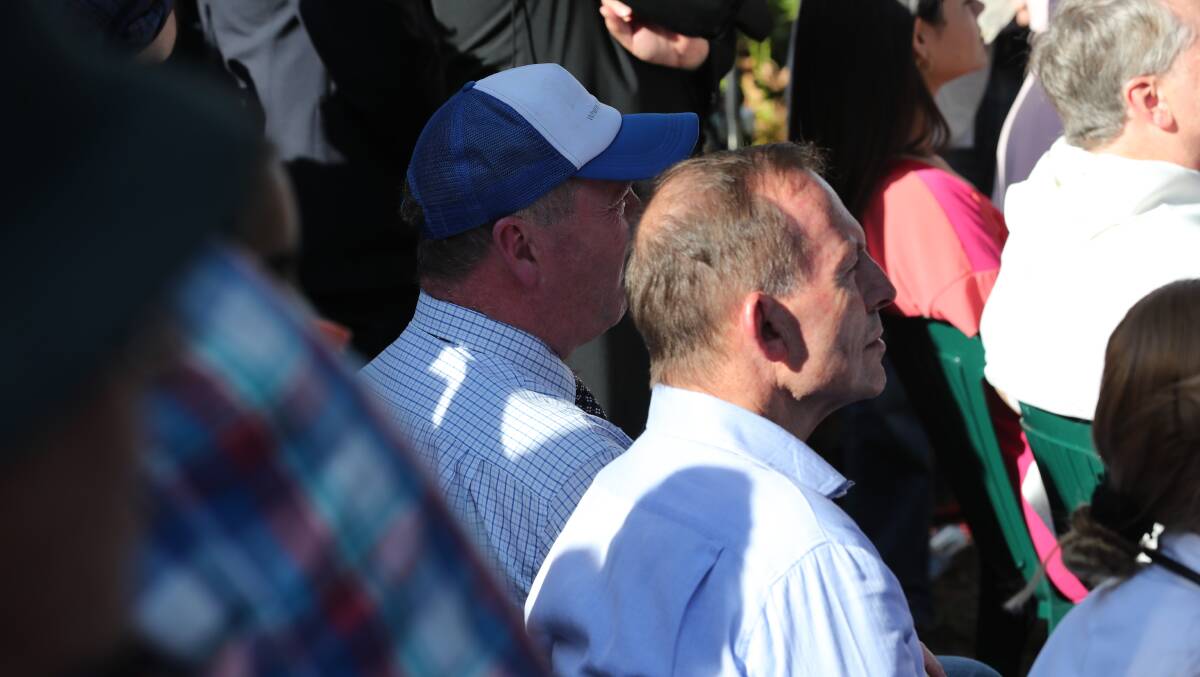 PRO-LIFE: Barnaby Joyce and Tony Abbott at a Sydney rally on Sunday.