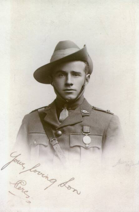 SERVICE: Written on this portrait of World War One soldier Percy Edgar Ralph were the words, 'Your loving Son, Perce'.