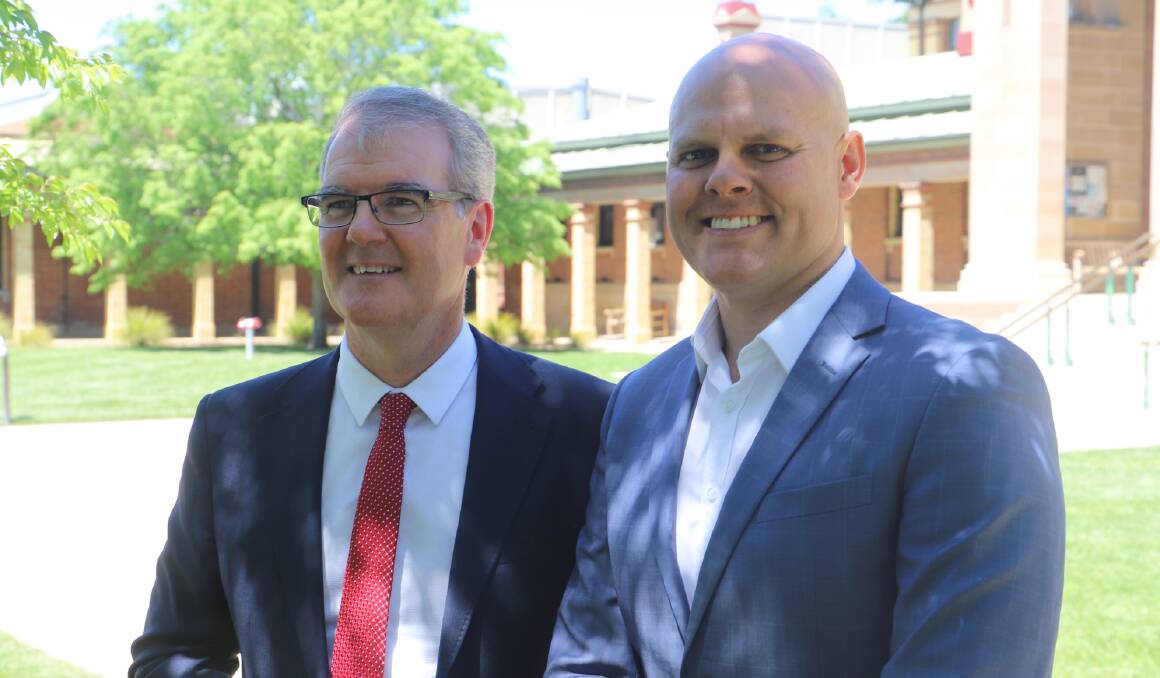HOSPITAL PLEDGE: NSW Labor leader Michael Daley with Bathurst candidate Beau Riley during a previous visit to Bathurst.