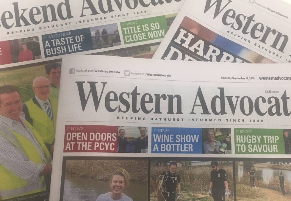 HEADLINE NEWS: The Western Advocate is essential part of the Bathurst community.