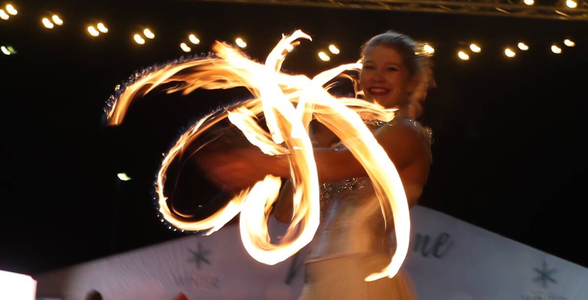 HOT STUFF: Brittini Ray from the Sydney Fire Dancers helped light up the Bathurst Winter Festival on Saturday.