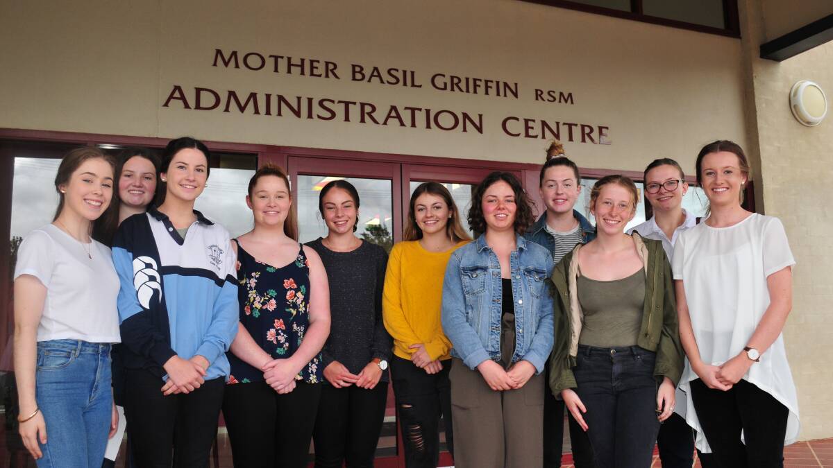 PROUD: MacKillop students Angela Lane, Georgia Cuzner, Sophie Conroy, Izzy Speed, Millie Delaat, Hannah Cross, Allie Bromhead, Bec Langfield, Laura Churches, Daisy Pike and Sarah Dwyer. Photo: Jacinta Carroll