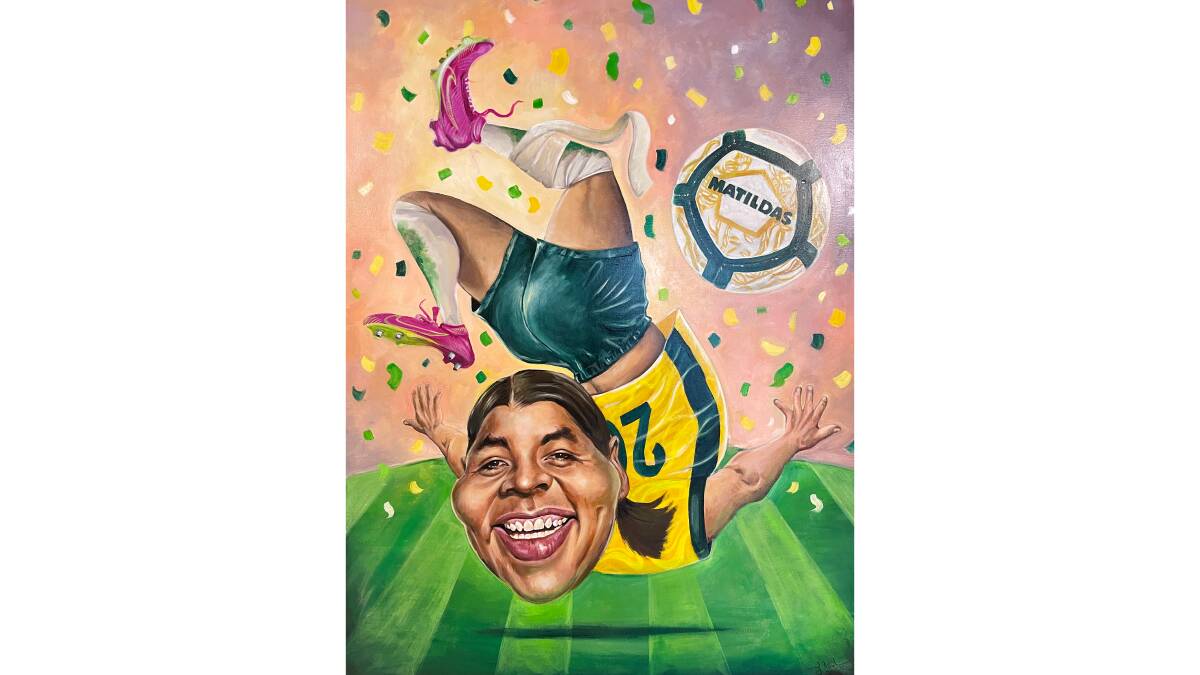 The winning portrait of Sam Kerr by Judy Nadin. Picture supplied 