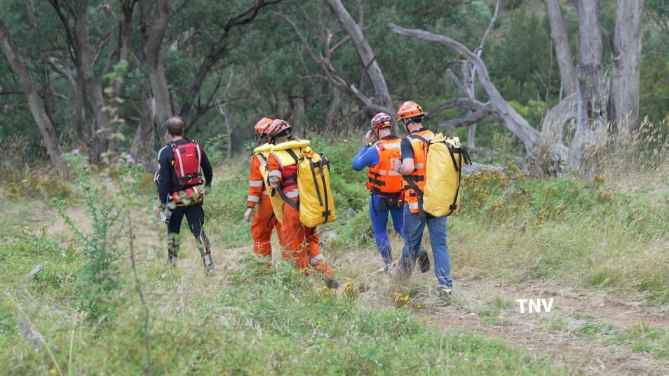 SEARCH: Emergency services on site on Sunday. Photo: TROY PEARSON