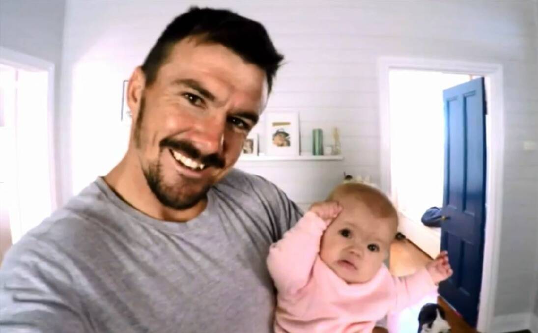 Wayde Dunley and his daughter Koa. Picture: Prime7