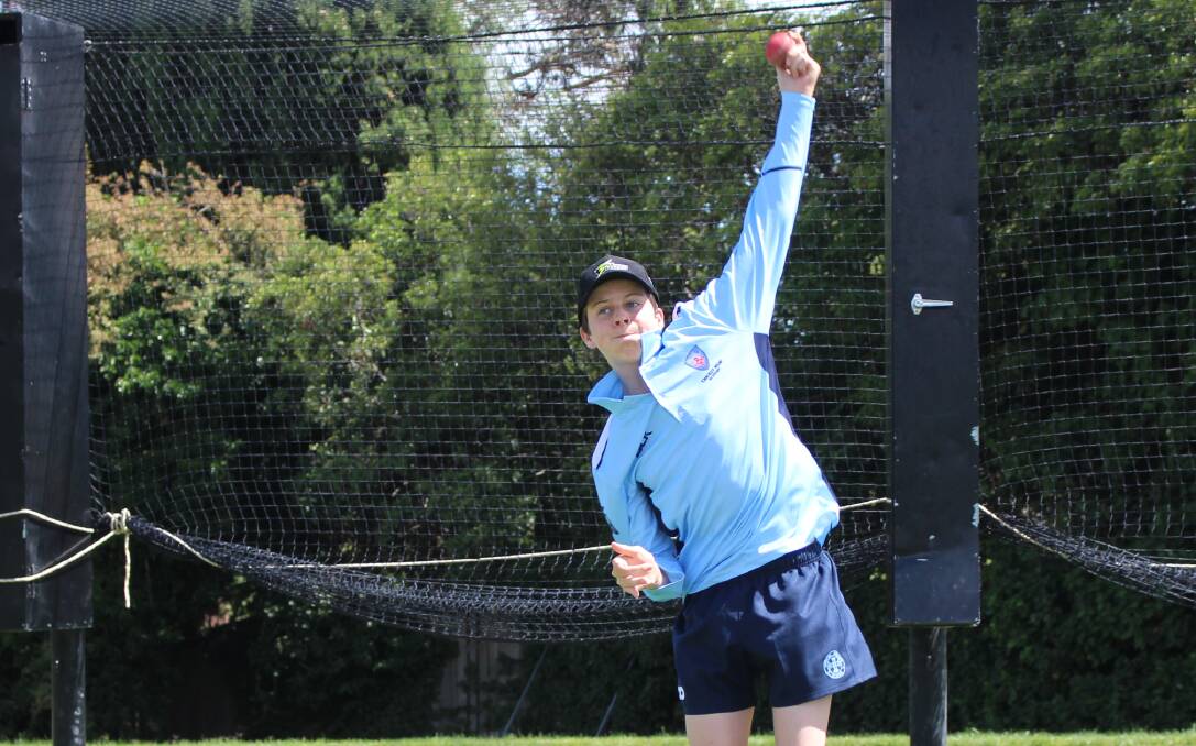 IN A SPIN: George Cumming rips one in the nets last summer, he'll make his debut for the Bluebaggers in Saturday's season-opener against Bathurst. Photo: MAX STAINKAMPH