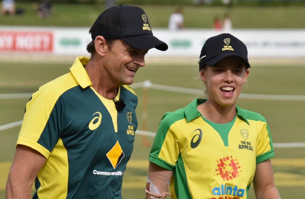 STARS TOGETHER: Adam Gilchrist and Phoebe Litchfield together after the game. Photo: CATHERINE LITCHFIELD. 