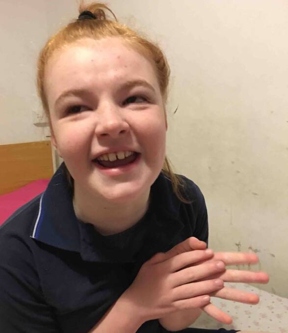 HELP SOUGHT: Alyssa, 12, can't walk, is non-verbal and cannot feed herself. Photo: SUPPLIED.