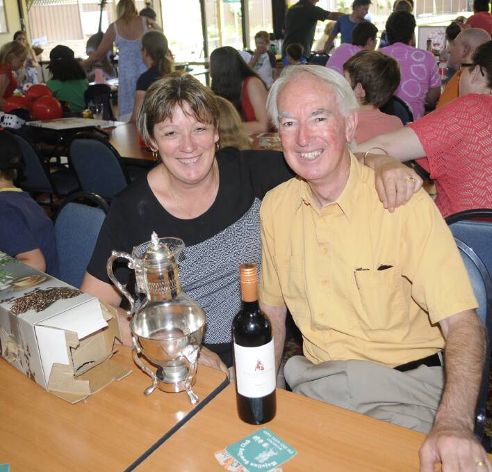 GREAT DAY OF BOWLS: Angela and Phil Drabsch enjoying the bowling day at Majellan Bowling Club on Sunday. 112716cxmasapp2
