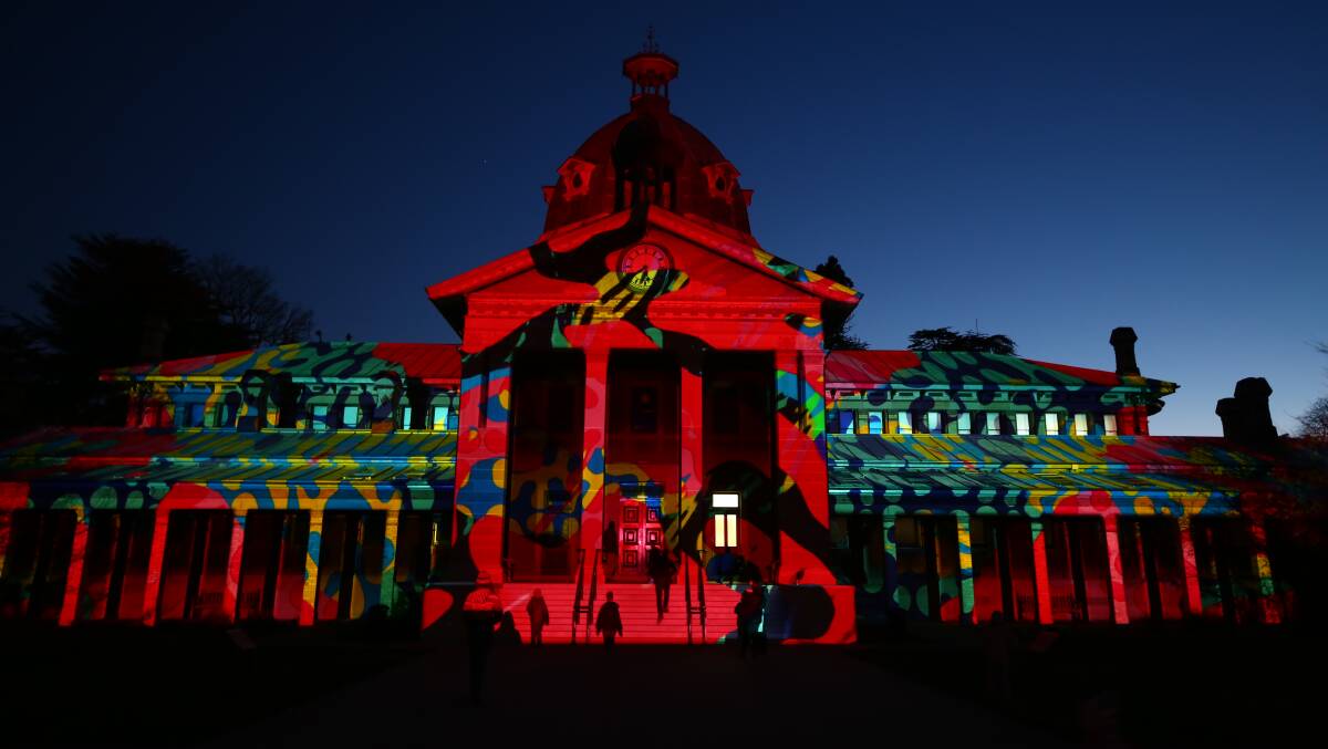 SNAPSHOT: The Bathurst Court House lit up as part of the city's Winter Festival. Photo: PHIL BLATCH