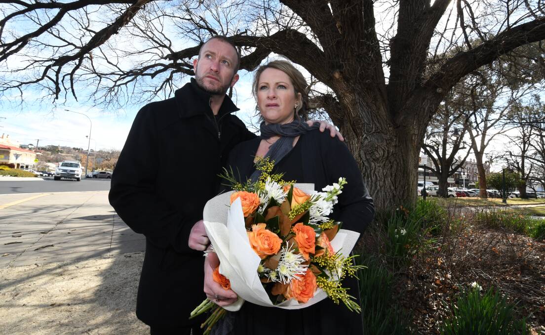 NEVER GIVING UP: Adam Vaughan with his sister Kylie Spelde, standing where their sister Janine Vaughan vanished almost 17 years ago. Photo: CHRIS SEABROOK