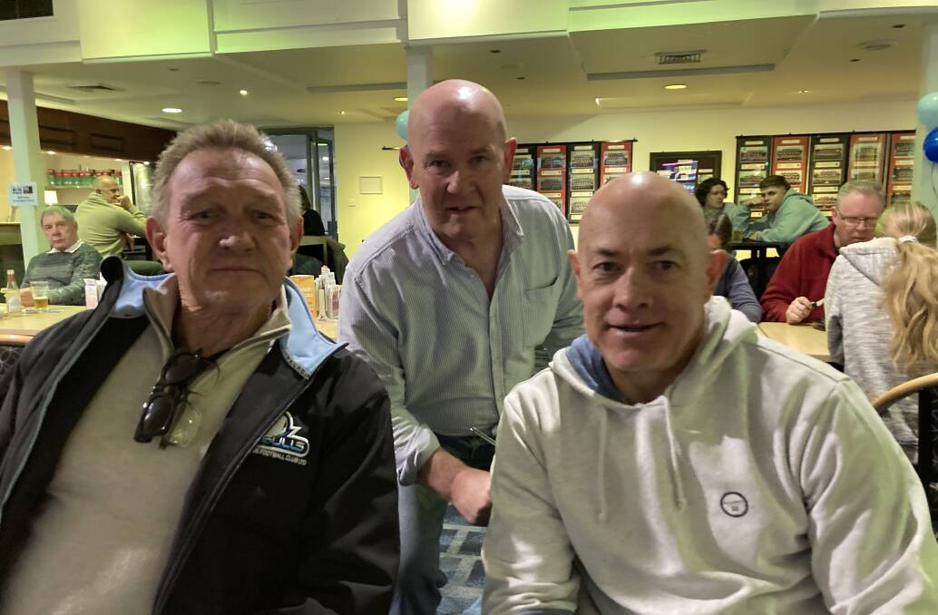 FORMER RAILWAY PLAYERS: Alan Perry, Alan Jackson and Gary Kingham at the event.