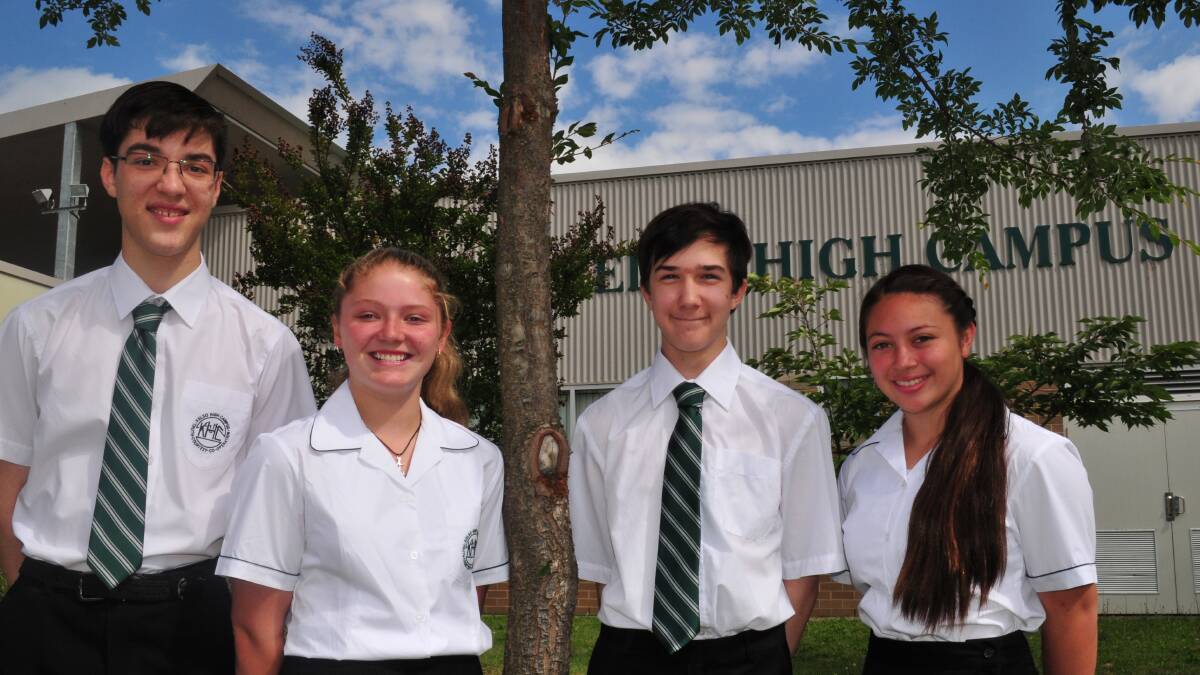 OFF TO STATE LEVEL: Year 8 debating team from Kelso High Campus TJ (Thomas) Henderson, Caitlin Morris, Ray Cross and Michaela Doungmanee.