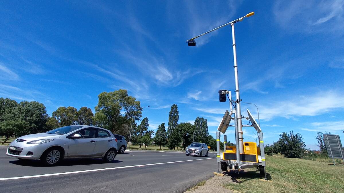 TARGETING DRIVERS BREAKING THE RULES: The mobile camera on the Great Western Highway on Monday.